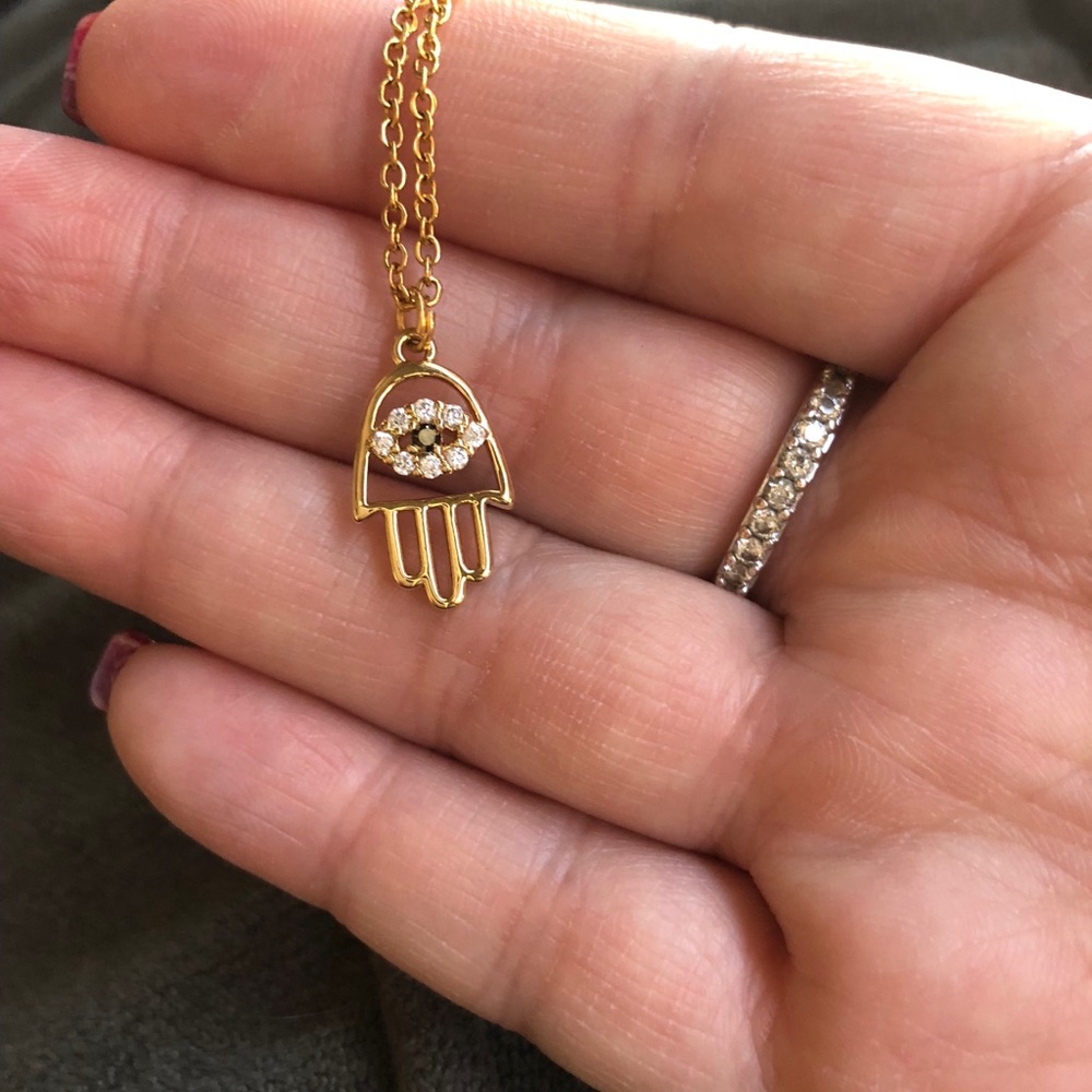 Hamsa hand and evil eye necklace.NWT